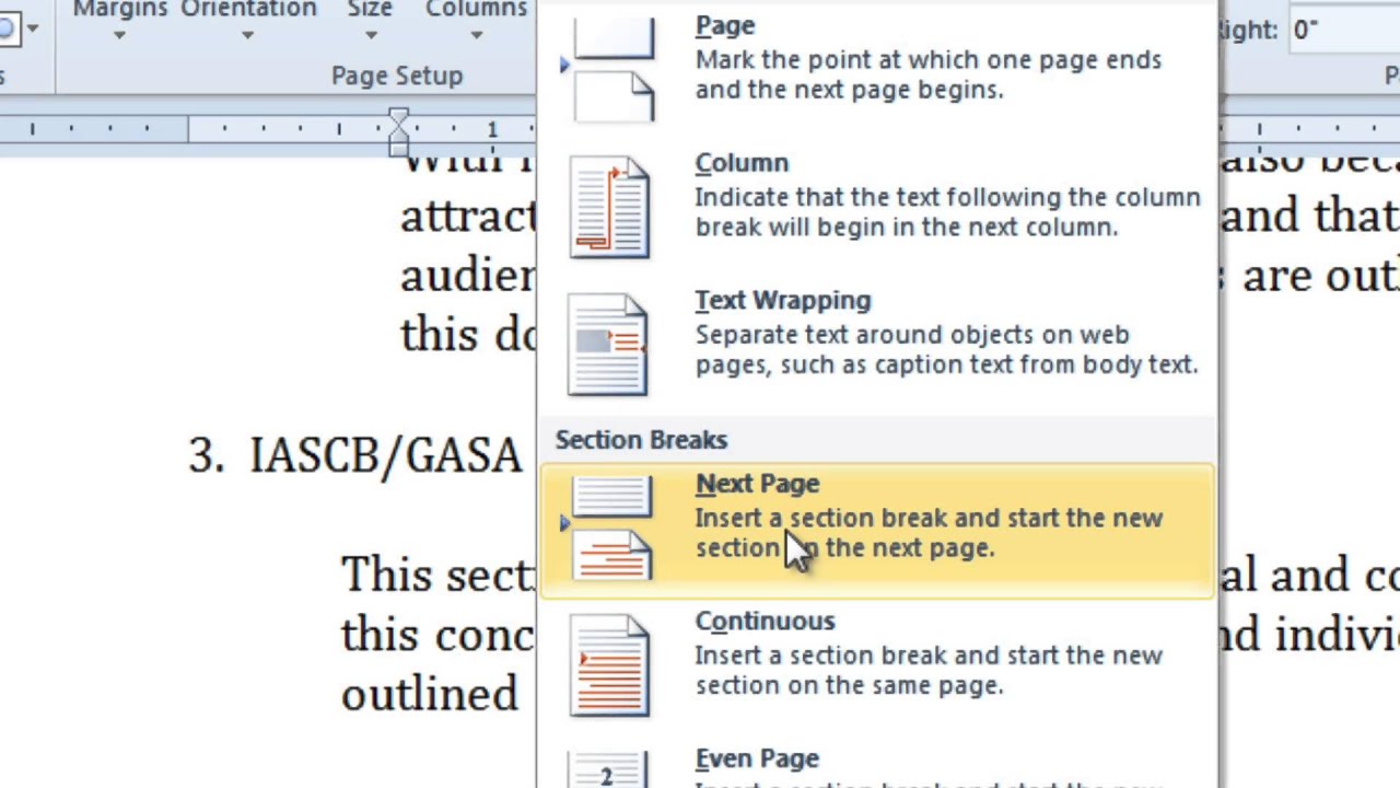 where is the page break in word for mac